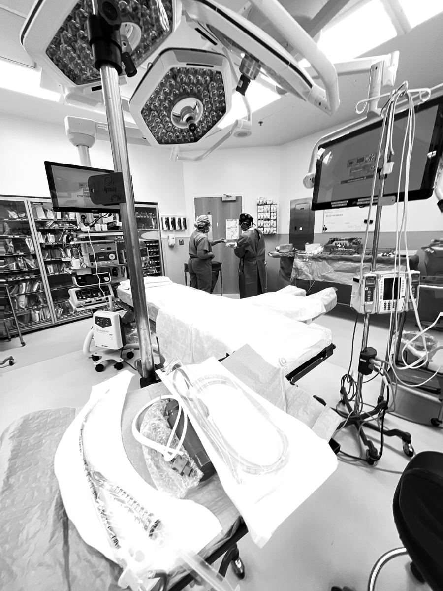 An operating theatre set for the next case
